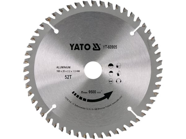 YATO sågklinga för aluminium 160*52*20 60905