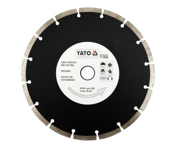 Yato YT-6005, Kutteskive, Murstein, Betong, Granitt, Murverk, Stein, Yato, 2,22 cm, 23 cm, 2,7 mm