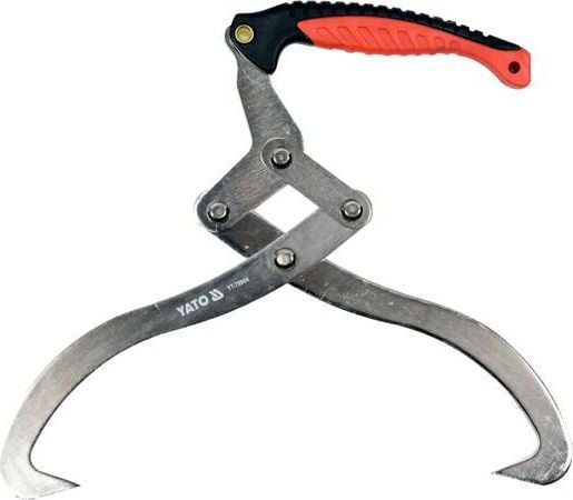 Yato YT-79904, Log tongs, Hiiliteräs, Polyvinyylikloridi (PVC), Punainen, Musta, Ruostumaton teräs, 300 mm, 450 mm