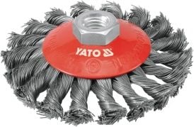 Yato YT-4763, Førpoleringsbørste, 12500 RPM, 10 cm, Rød, Stål