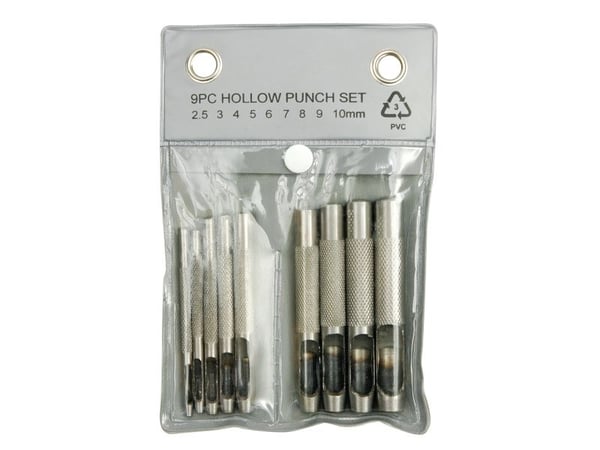 Vorel hullstans for skinn 2,5–10 mm 9 deler (76705)