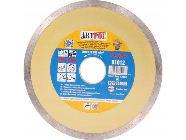 Art-Pol diamantskive 125x22,2mm full /are (81012)