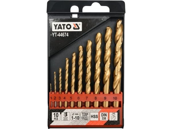 Yato bor til metall titan sylindrisk sett 2/7/4/5/1/3/6/10/8/9 mm (YT-44674)
