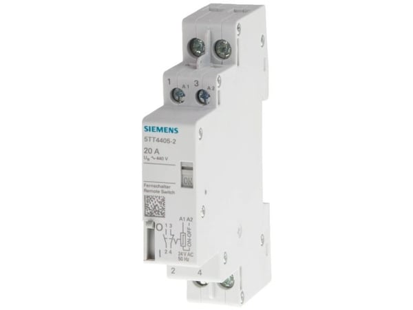 Siemens Fernschalter Hutschiene 5TT4452-0 2 Schließer 400 V 32 A 1 St., 32 A, 7 cm, 17,5 mm, 90 mm, 73 mm, 145 g