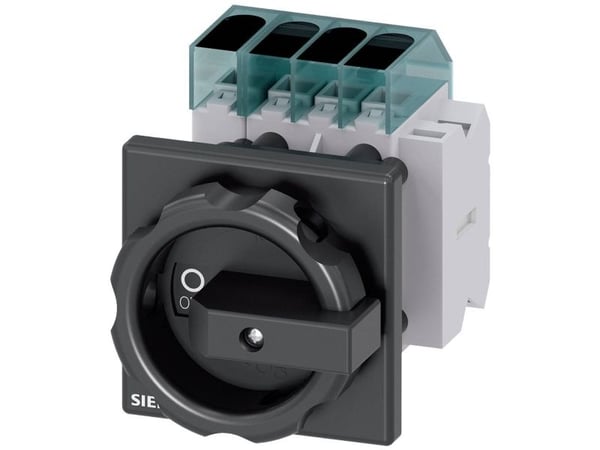 Siemensin kuormakytkin, musta, 4-napainen, 16 mm², 40 A, 1 sulkeva kosketin, 1 avaava kosketin, 690 V/AC, 3LD33541TL51, 4P, IP65, 60 mm, 79 mm, 85 ...