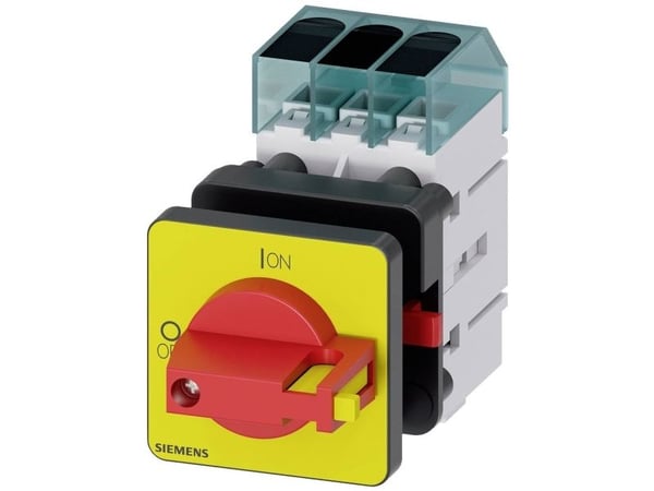 Siemensin kuormakytkin, punainen, keltainen, 3-napainen, 16 mm², 40 A, 690 V/AC, 3LD33500TK13, 3P, IP65, 60 mm, 68 mm, 79 mm, 110 mm