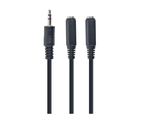 Cablexpert CCA-415-0.1M - Lydsplitter - mini-phone stereo 3.5 mm hann til mini-phone stereo 3.5 mm hunn - 10 cm - svart