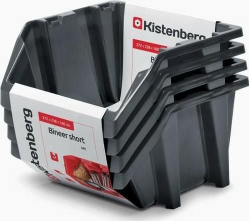 KISTENBERG oppbevaringsboks 28 Bineer Short 4-pk svart 272x238x160mm