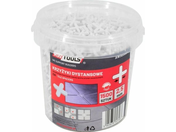 AWTOOLS distanse-/kryssklosser 1,0 mm 1800 stk AWTOOLS distanse-/kryssklosser 1,0 mm 1800 stk