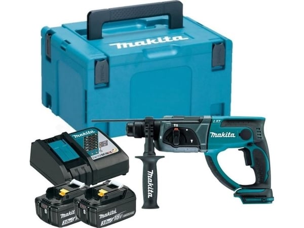 MAKITA HAMMERBOR MED SMIMULIGHET 18V 1,9J 2x3,0Ah DHR202RFJ
