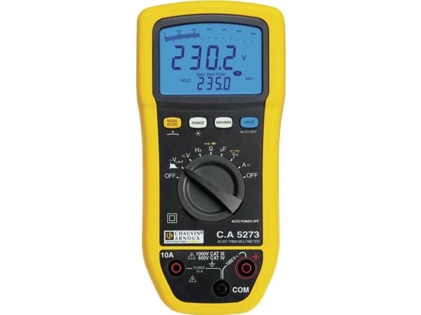 Chauvin Arnoux P01196773 digital håndmultimeter sprutebeskyttet (IP54) CAT III 1000 V, CAT IV 600 V (visning): 6000
