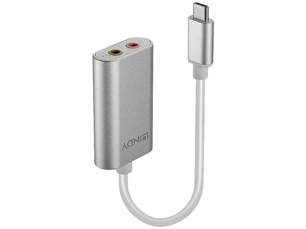 Lindy 42711, USB C, 3.5mm, Hvit, Hankjønn, Hunkjønn, 25 g