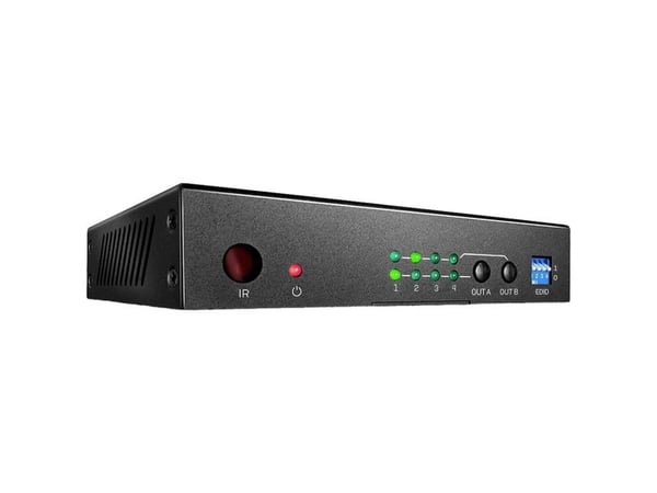 Lindy 38084, AV-matrisevelger, 3840 x 2160 piksler, 18 Gbit/s, Svart, Metall, 1000 mA