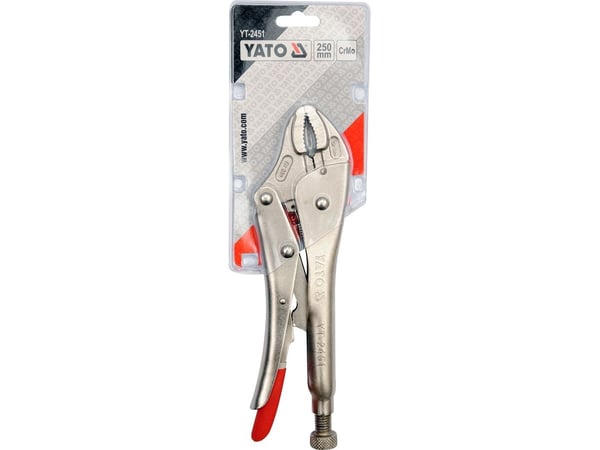 Yato YT-2451, Låsetang, Rød, Sølv, 250 mm, 625 g
