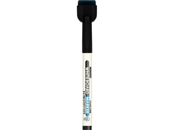 Mini whiteboardtusch med svamp svart (12 st)