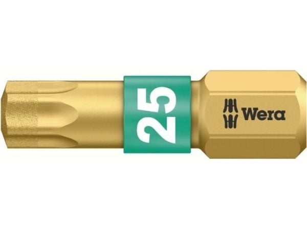 Wera 867/1 BDC TX25X25 Torx-bit T 25 verktøystål, diamantbelagt, D 6,3 mm, 1 stk (05 066106 001)