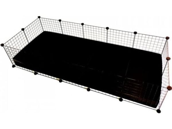 C&C 5x2 modulært bur marsvin kanin pinnsvin svart,, 180 x 77 x 37 cm