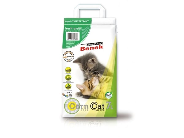 Certech Super Benek Corn Cat Ferskt gress - Maisstrø 7 l