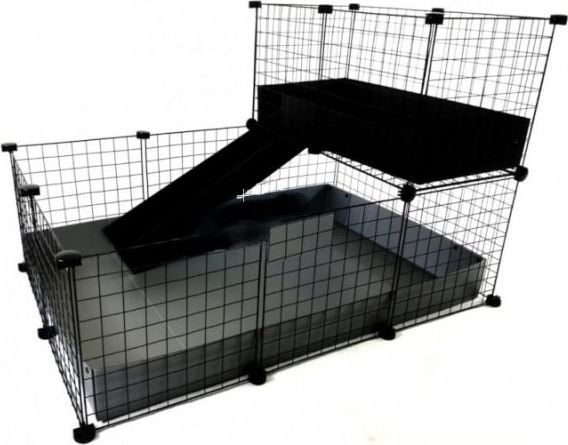 C&C modulært bur 3x2 + Loft 2x1 + Ramp sølv