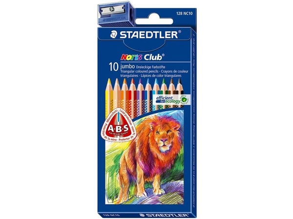 Farveblyant Staedtler Noris Club Jumbo ass. farver 4 mm (10 stk.)