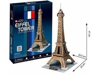 CubicFun C044h Eiffel Tower Paris France World's Great Architectures 3d Puzzle, 35 Pieces