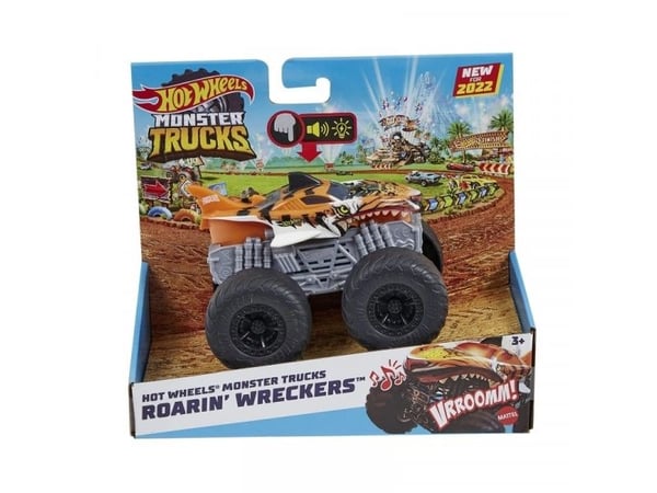 Hot Wheels Monster Trucks Roarin'' Wreckers Tiger Shark, Monster truck, 3 år, LR44, Plast, Metall, Flerfarget