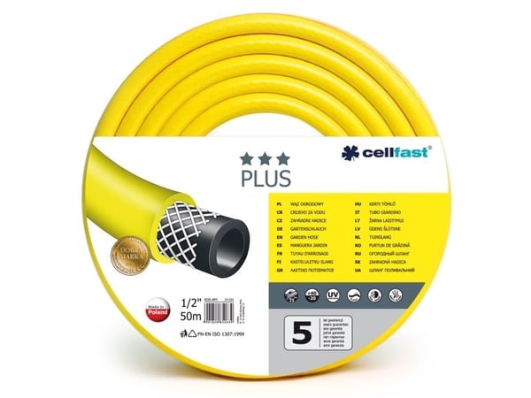CELLFAST 10-201, 50 m, Ovan jord, Gul, 25 Bar, 1,25 cm, -20 - 60 ° C