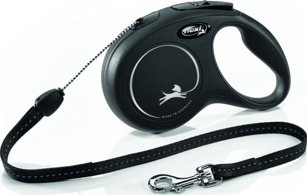flexi New Classic hihna S, 8M, 12KG, musta