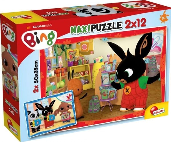 Puslespill MAXI 2x12 brikker BING School 81233 LISCIANI