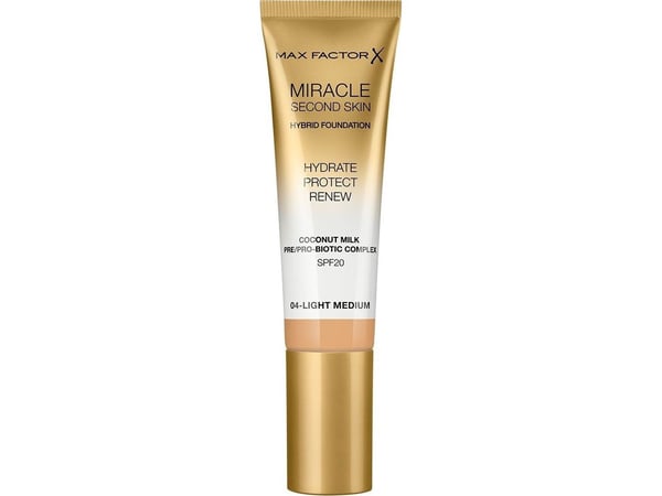 Max Factor Miracle Second Skin, Rör, Kräm, Light Medium, Ljus, Medium, Alla hudtyper, Fuktgivande, Skyddande