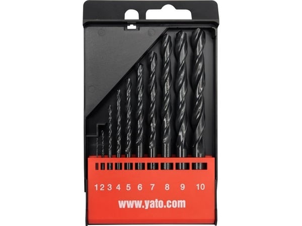 Yato YT-4461, Drill, Drill bit set, Støpejern, Metall, Ikke-jernholdig metall, Plast, Stål, 130°, Høy-Hastighets Stål (HHS), Sylindrisk Skaft