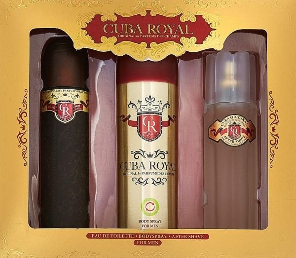 Cuba Royal gavesett for menn EDT 100 ml + aftershave 100 ml + deodorant 200 ml