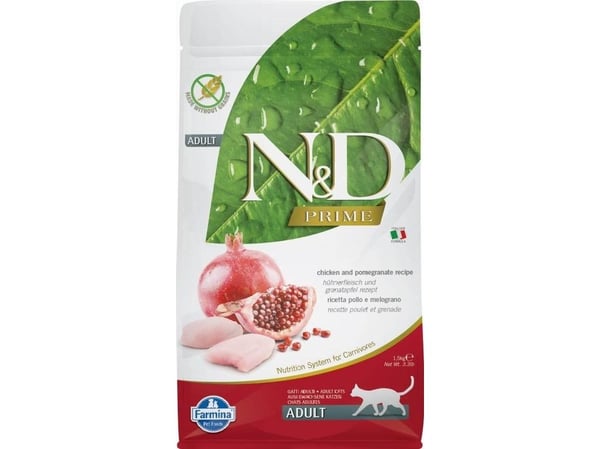 Farmina Pet Food N&amp;D Prime Adult 1,5 kg, vuxen, alla raser, kyckling, granatäpple, 1,5 kg, spannmålsfri