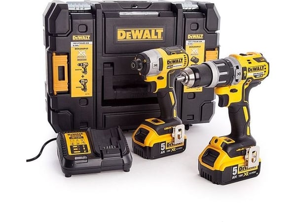 DEWALT batteridrivet verktygssats DCK266P2T 18V (DCD796 + DCF887) 2x5,0Ah, TSTAK II-väska