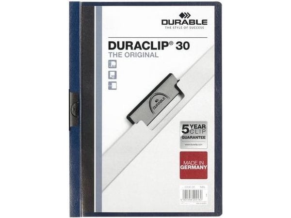 Durable DURACLIP, Blå, PVC, 30 ark, A4, 1 styck