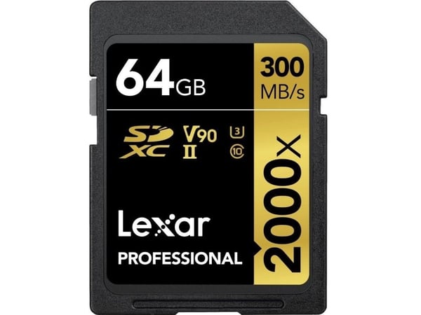 Lexar SDXC 64GB Professional 2000x UHS-II U3 (260/300 MB/s)