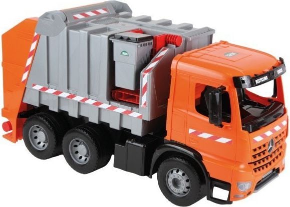 Lena GIGA TRUCKS Garbage truck Arocs with labels, Søppelbil, Garbage truck, 3 år, Plast, Grå, Oransje