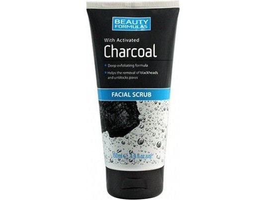 Beauty Formulas Charcoal Dyprensende ansiktsskrubb med aktivt kull 150ml