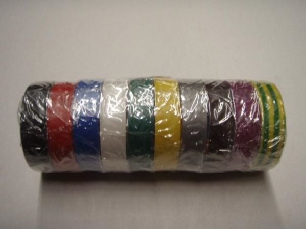 Adam Hall 580813RNB10 isoleringstejp-sats 10 färger (L x B) 10 m x 15 mm 10 st