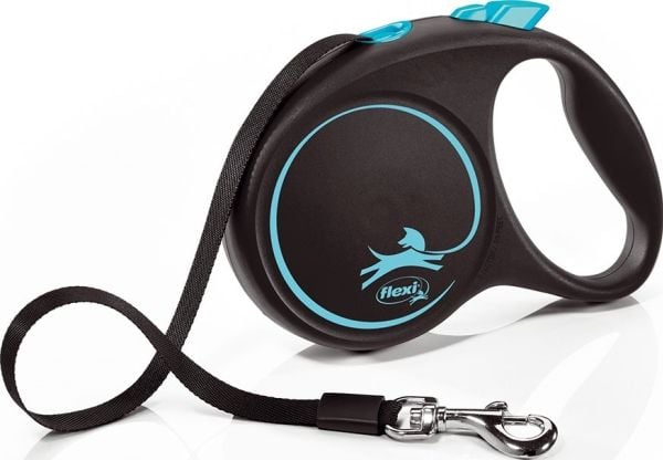Flexi Automatisk snor Black Design M 5 m, Blå