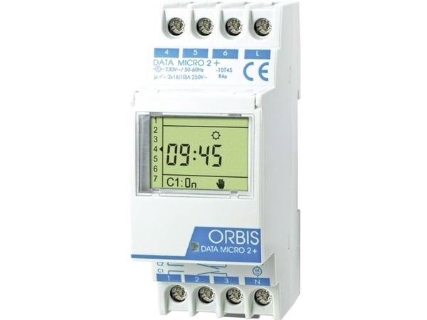 Orbis DATA MICRO 2 timer/relä - Digital, 2 kanaler, 35,0 mm