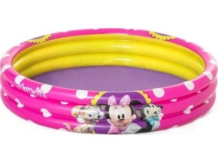 Bestway 91079, Oppblåsbart basseng, 140 l, Rund, 2 år, Minnie Mouse, Rosa, Gult
