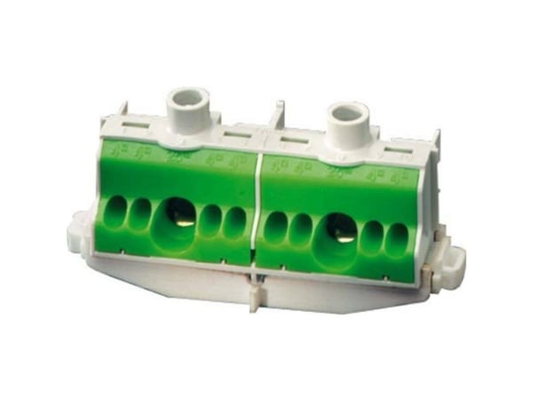 Hensel PE plintlist för skena 80A 2x25mm2 + 8x4mm2 Cu grön-grå FC PE 10 (26001205)