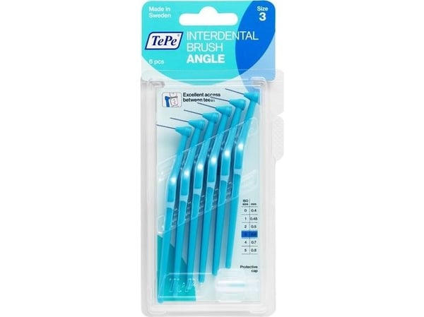 TePe TePe Vinkel 0,6 mm Interdentalbørste 6 stk TePe TePe Vinkel 0,6 mm Interdentalbørste 6 stk