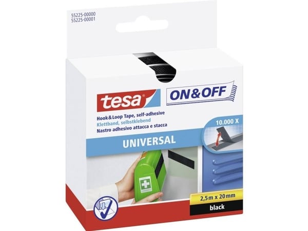 Tesa On &amp; Off - Monteringskläbemiddel - 2 cm x 1 m - vit