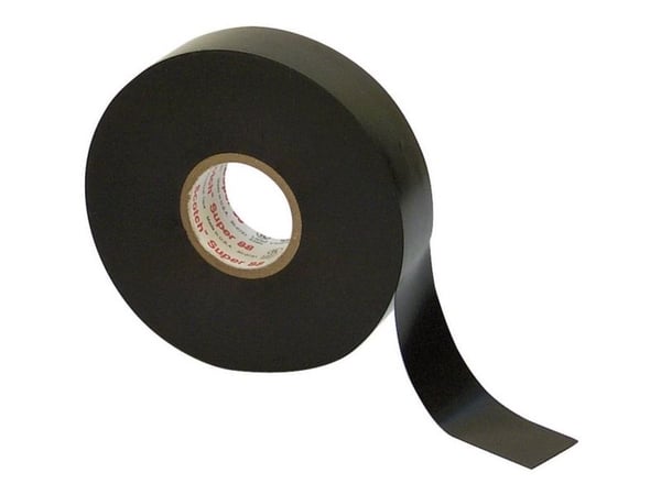 3M Scotch® Super 88 vinyl tape sort 19mm x 6m x 0,22mm - Anvendes til at isolere ledninger mod alle vejrforhold
