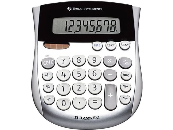 Bordregner Texas TI-1795SV 8 cifret med skråstillet display