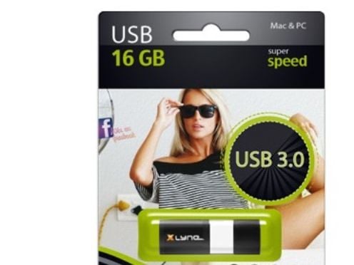 xlyne Wave - USB-flashstasjon - 16 GB - USB 3.0 - svart, hvit