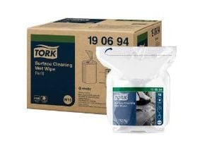 Aftørringsklud Tork Wet wipes til overflader refill i pose til varenummer 9199,4 rl/krt