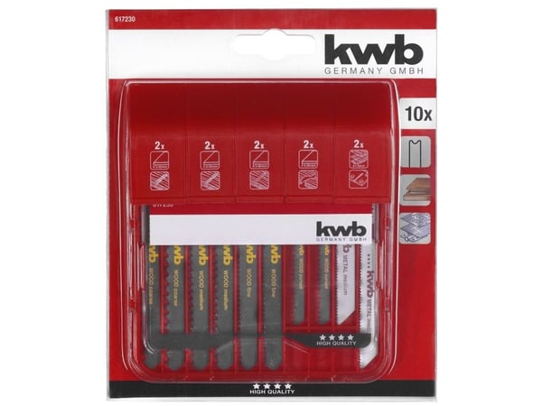 kwb 617230 stikksagbladsett Jigger 10 deler 1 stk